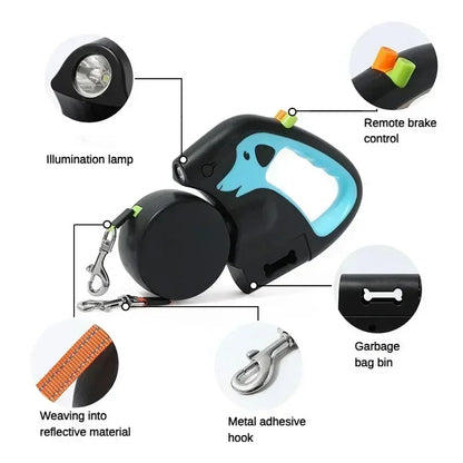 WOOFLEE DuoWalk™ – Laisse Rétractable Double pour Deux Chiens